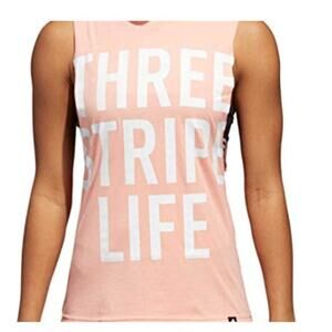 Adidas Three Stripes Life Muscle Tank Peach Size XS
